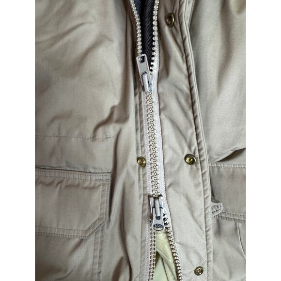 Vintage LL Bean Khaki Tan Stadium Parka Overcoat Mens Wool Lined M Men's - Picture 6 of 7